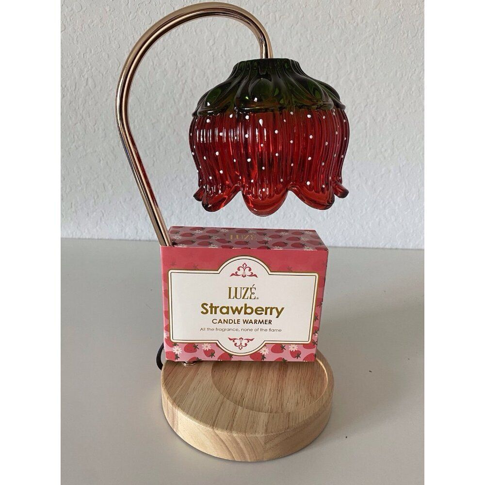 Luze ANTHROPOLOGIE STRAWBERRY SHORTCAKE CANDLE‎ WARMER LAMP Dimmable Viral NEW